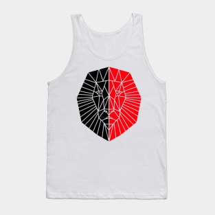 GEOMETRIC Animal Black And Red Lion Head Tank Top